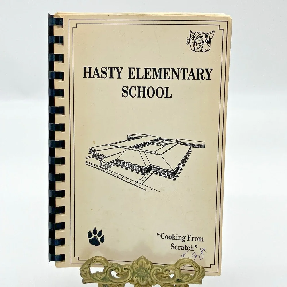 Vtg Hasty Elementary School PTA Cookbook Southern N.C. Recipes Spiral Bound